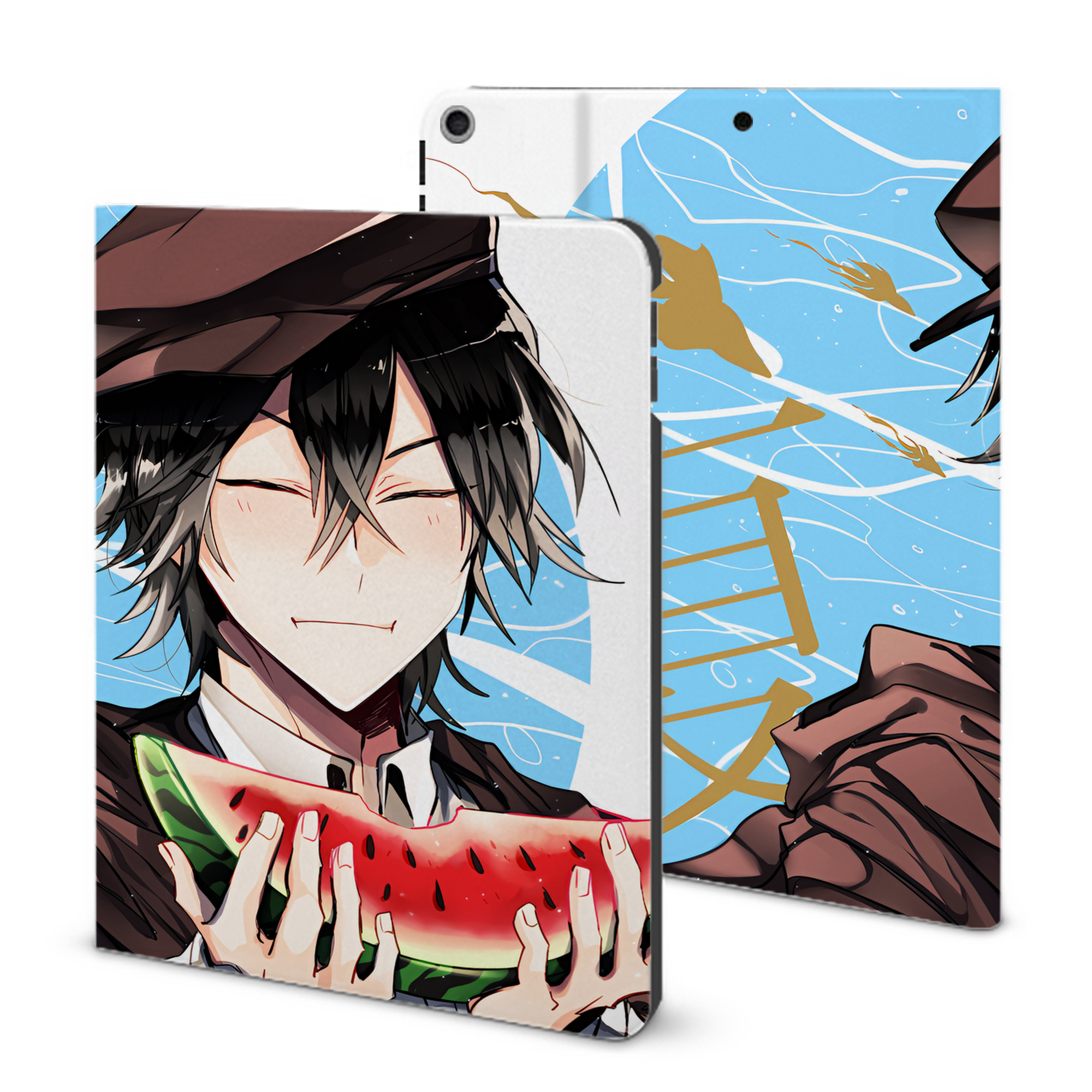 （画像用） 文豪ストレイドッグス Bungo Stray Dogs IPad ケース ブック型 PUレザー TPU 耐衝撃 軽量 薄型 ペン収納なし 全面保護 IPad 各モデル対応